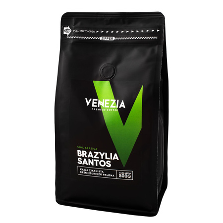 Kawa Ziarnista Venezia BRAZYLIA SANTOS Świeżo Palona 500g
